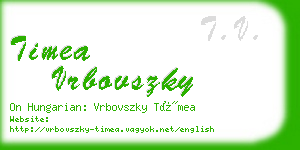 timea vrbovszky business card